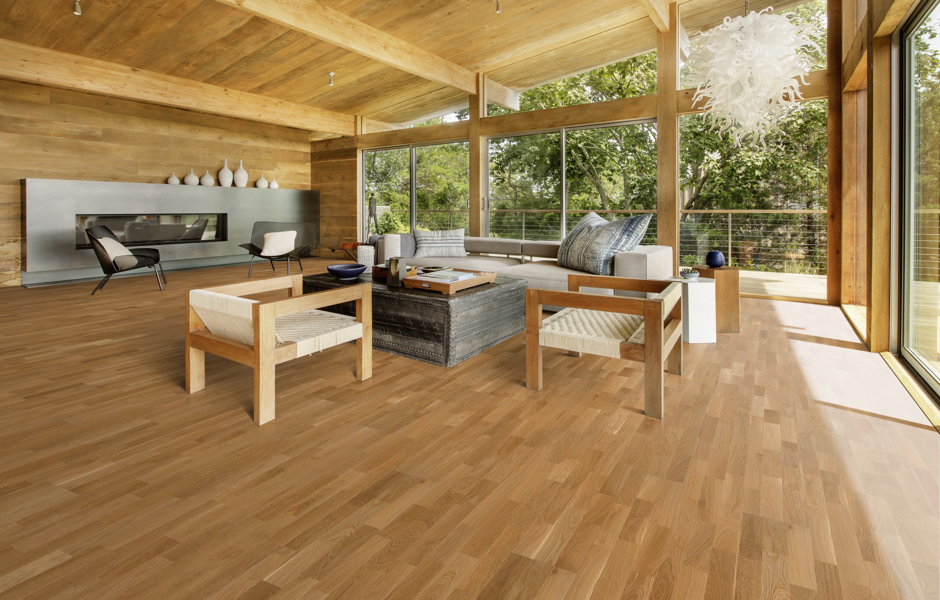Паркетная доска Kahrs Трес Дуб Пима Pima 133NABEK7CUW240 Variation 2423×200×13 фото в интерьере